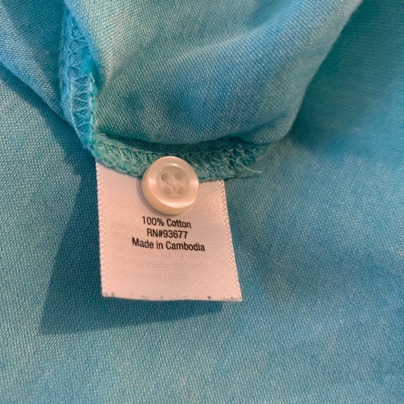 1X ST JOHN’S BAY COTTON AQUA TOP.  ROLL UP SLEEVES - Picture 4 of 6